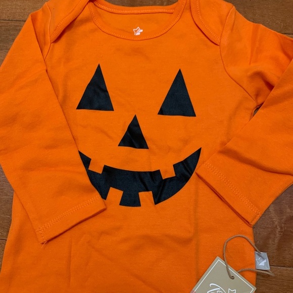 Halloween pumpkin jack-o-lantern long sleeve top - Picture 2 of 3